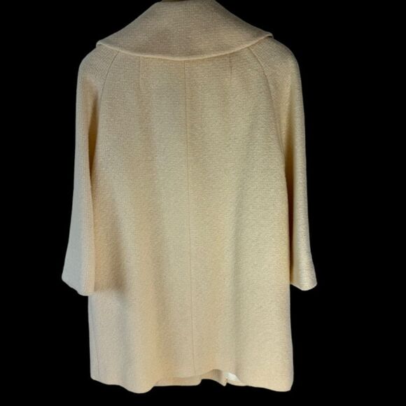 Betty Rose 1960's Vintage Cream Textured Coat Sz XL - Picture 2 of 7